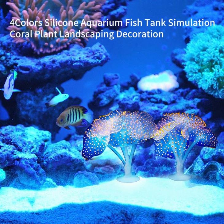 Silicone Aquarium Fish Tank Plants Glowing Effect Ornaments