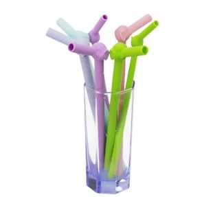 Cute Elephant Shape Drinking Roll Silicone Straw