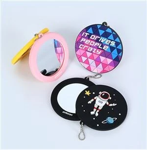 One Side Silikone Spejle Custom Cartoon Pocket Make Up Mirror