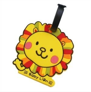 Tegneserie reklame gave gummi bagage tag silikone rejse taske tag