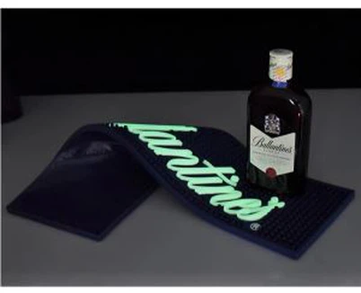 Vandtæt PVC -gummi LED -barmåtte til ølvodka