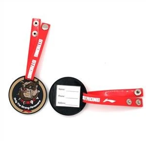 3D rund tegneserie silikone kuffert tag Pvc rejse souvenir bagagemærker
