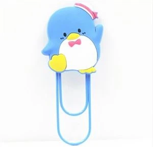 3D blød PVC gummimærke Silikone tegneserie papirclips bogmærke